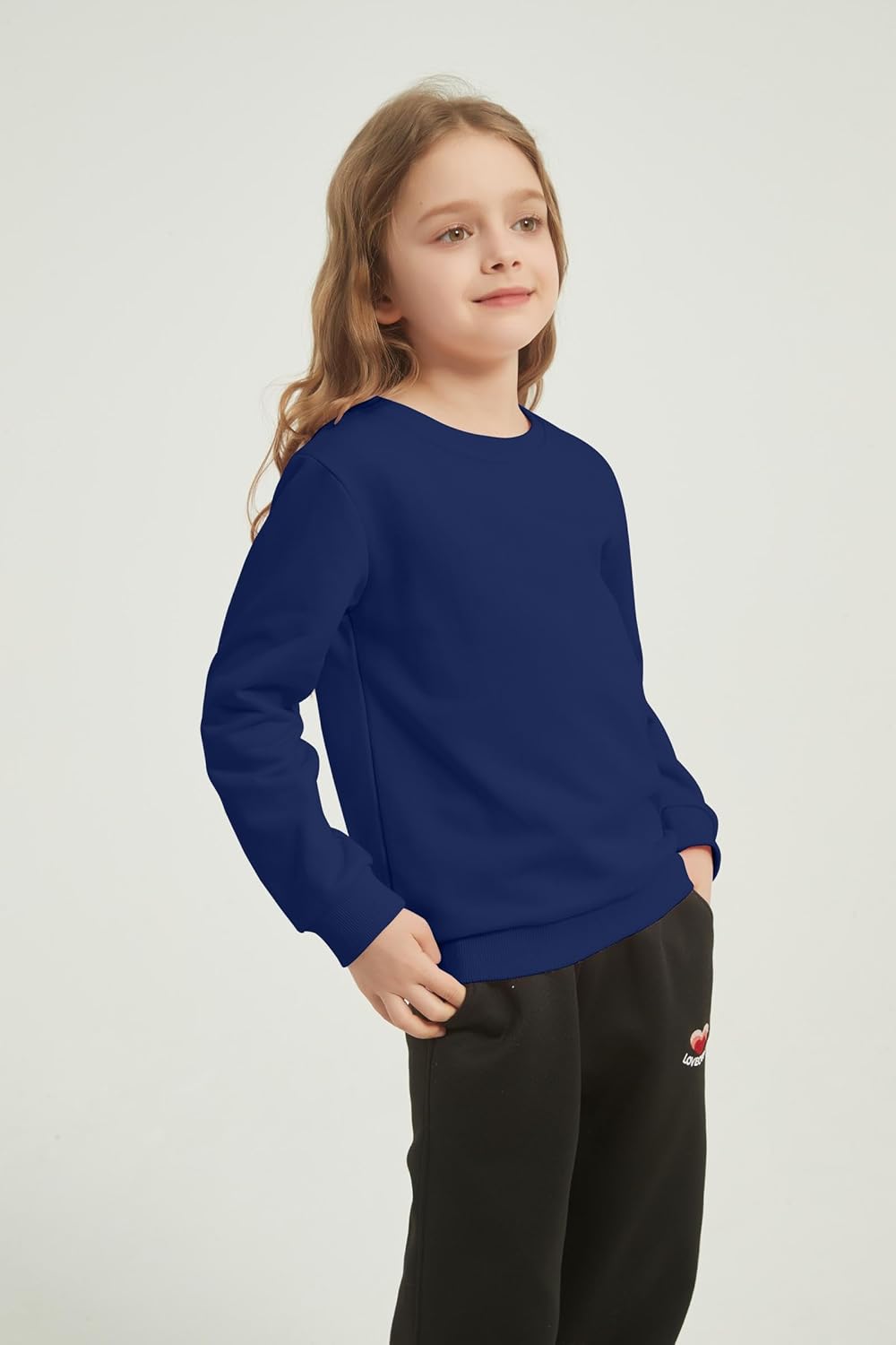 2-Pack Unisex Kids Crewneck Sweatshirt Long Sleeve Cotton Pullover Tops For Boys and Girls(Thin) - Image 2