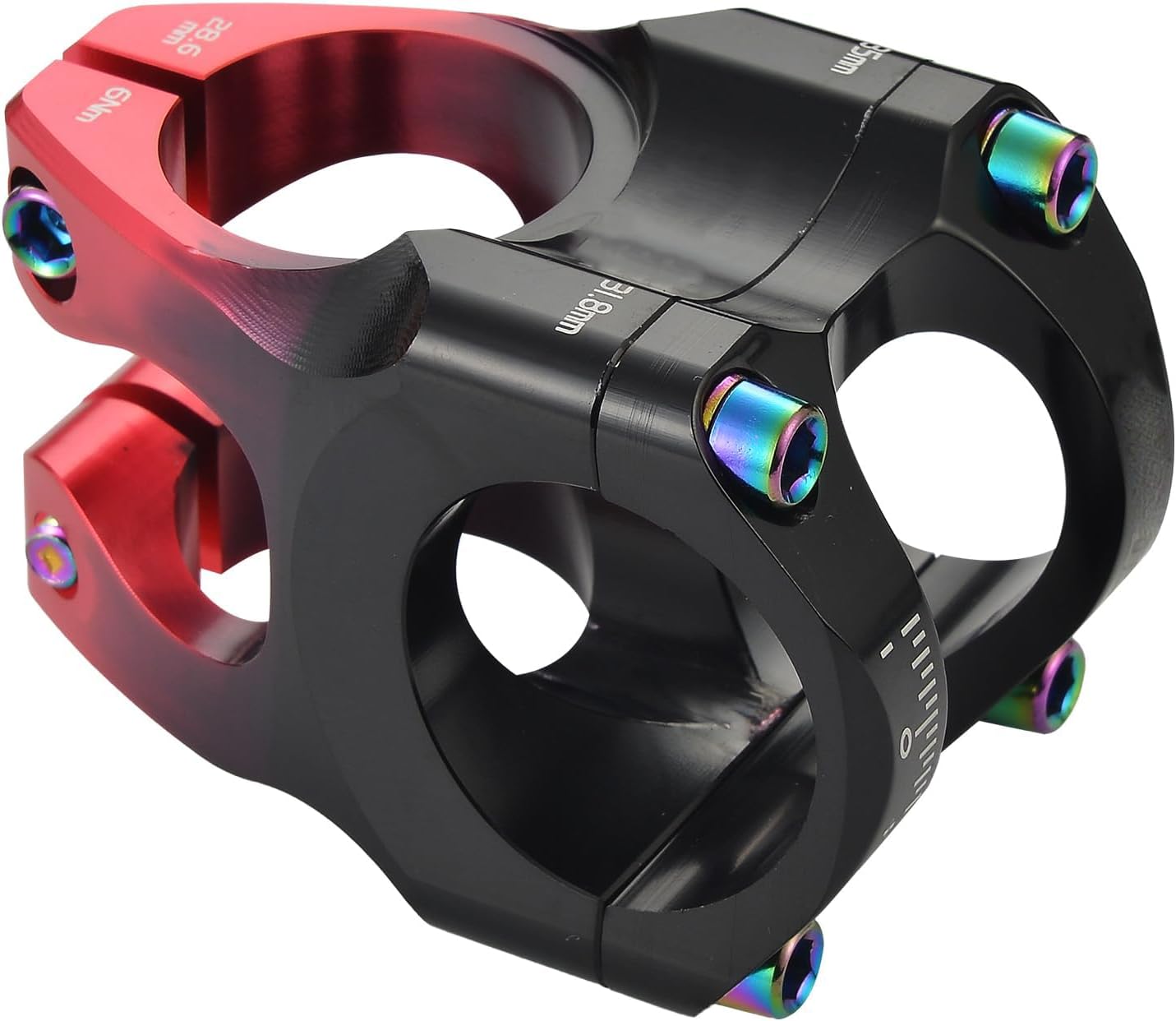 TERRIFI 31.8 * 28.6mm Bike Stem, 35mm Short MTB Stem, Ultra-Light CNC Aluminum Alloy, Gradient Color High-Strength Alu Alloy Ultralight Hollow Stem for Mountain and Road Bikes
