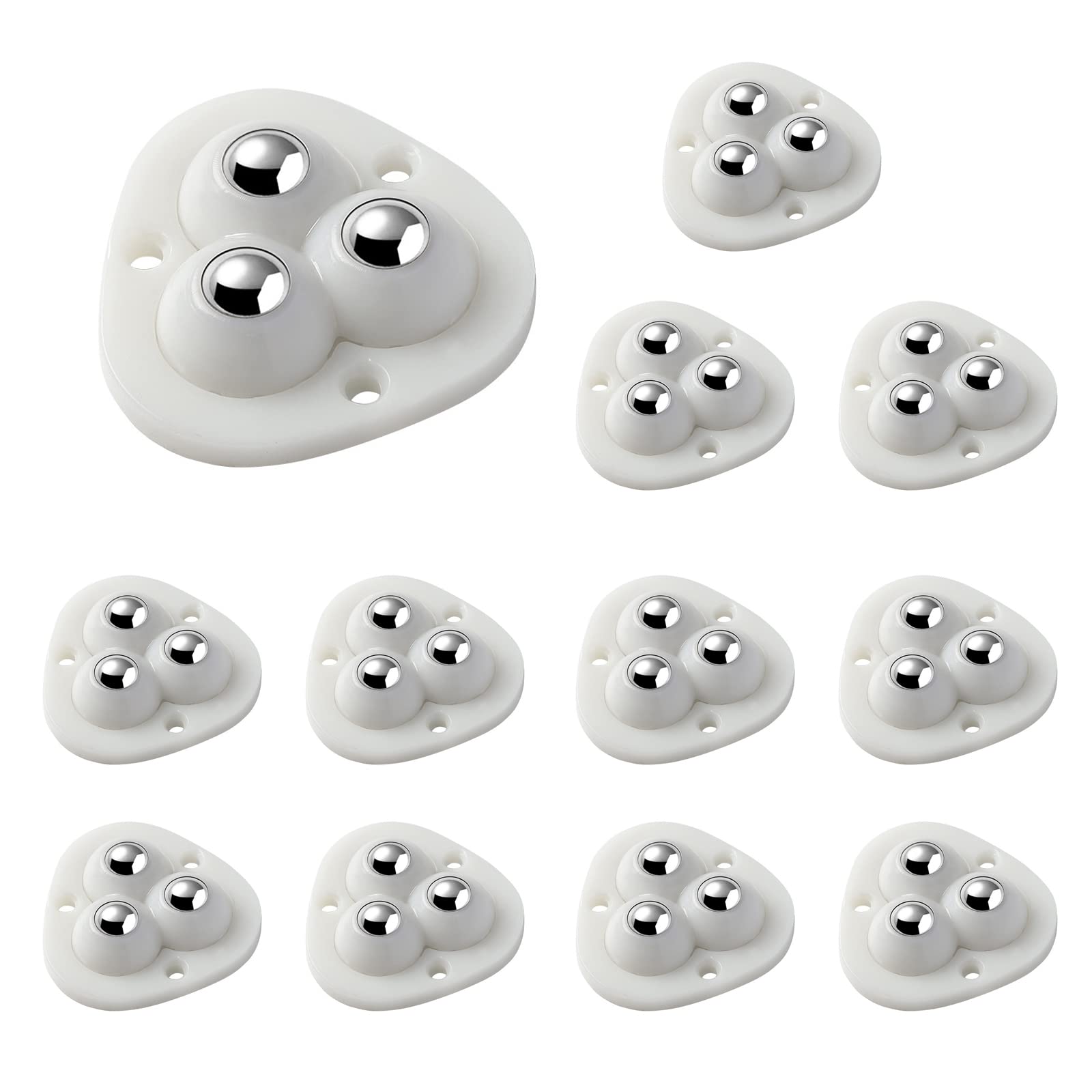 12 Mini Ruote Girevoli Autoadesive | Rotazione 360&deg; Senza Rumore | Per Scatole E Mobili | Portata 8kg