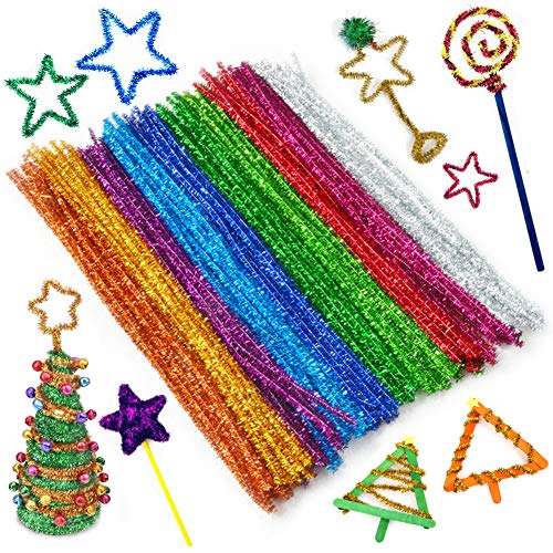 BigOtters 200PCS Pipe Cleaners, 12Inches 10 Colors Chenille Stems for DIY Art Supply Creative Crafts