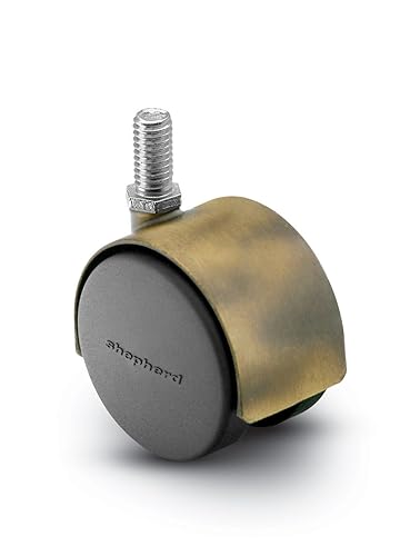 Pastor Pacer Series 50 mm de diámetro Die-Cast individual Nylon Rueda Girar Caster, 1/4" diámetro x 5/8" longitud unf20 roscado Tallo, 75 libras de