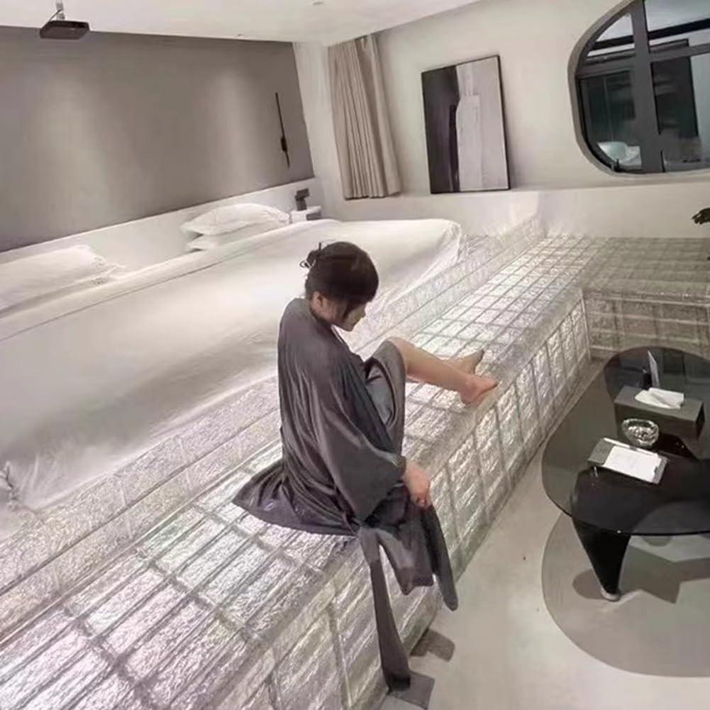 Ladrillo de Vidrio Sólido Transparente, Bloque de Rectángulos Ondulados para Proyectos de Bricolaje, Decoración de Partición de Pared para Hogar y Oficina