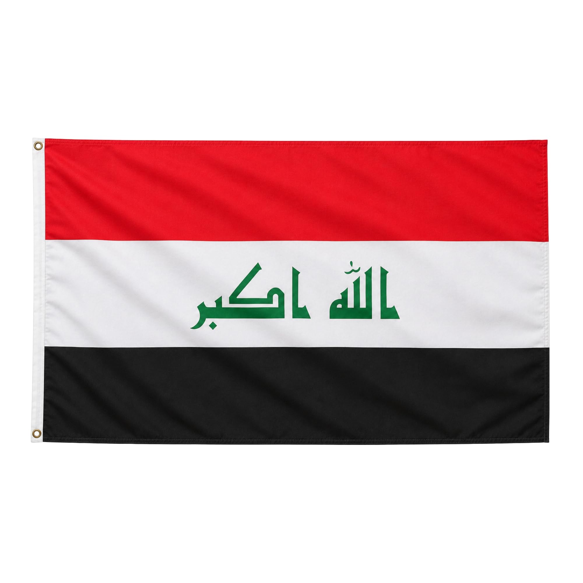 Iraq Flag 5ft x 3ft with Brass Eyelets – Polyester Iraqi Flag Banner for FIFA World Cup Football Matches, Fan Zones, Home & Garden Display