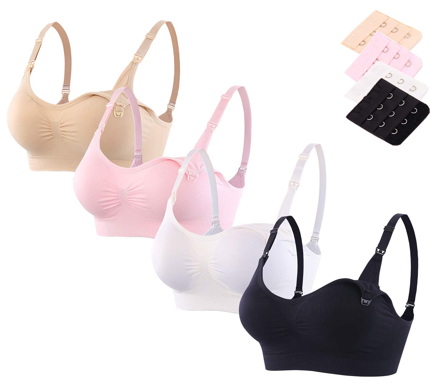 Srizgo Nursing Bra Seamless Womens Maternity Sleep Bras Padded with Free Bra Extenders