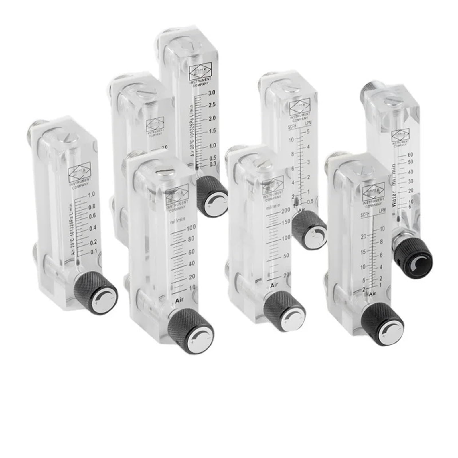 1 szt. 1/4 "BSPT żeński LZM-6T mini panel instalacyjny płyn wodny gaz powietrze akrylowe szkło plastikowe pływające przepływomierz z regulowanym zaworem (Gaz 2-20 LPM)