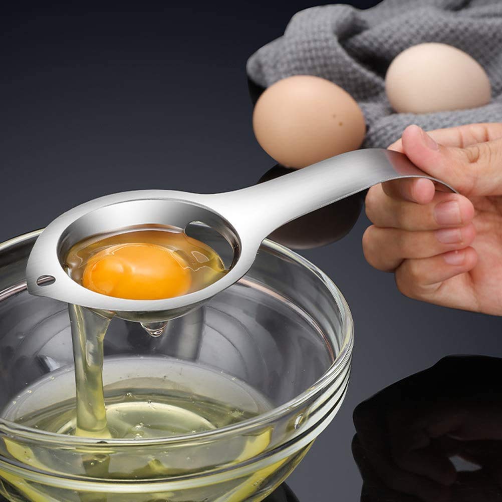 Egg Separator Egg White Separator 6.69 * 2.75 * 1.18 inches Stainless Steel Kitchen Cooking Gadget, White,yellow - Image 2