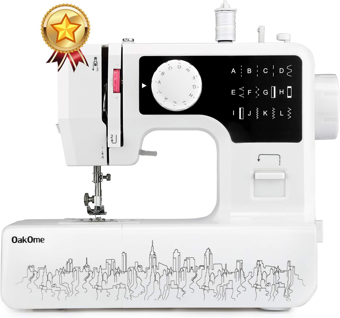 oakome Household Sewing Machine Multifunction - 12 Built-in Stitches and Patterns, Strong Horsepower, Perfect for All Sewing Jobs, Great for Beginners and Convenient for The Experienced (Black)