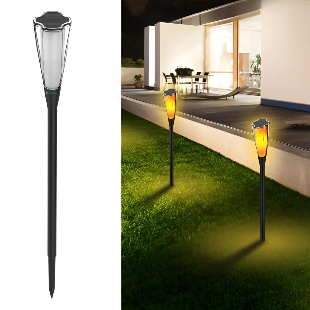 kh Solar Light with Flickering Flame Effect, Up to 15 Hours Lighting, Waterproof LED Solar Garden Lights for Outdoor Decoration – Garden, Patio, Yard, Pathway & Landscape-image-42