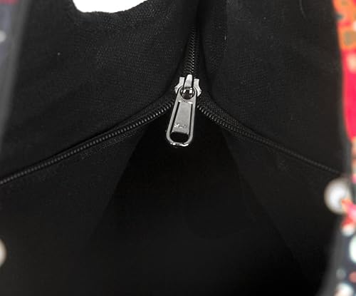 Miniatura 7 de Bolso de playa hippie hecho a mano con hombro bohemio elegante bordado de retazos color rojo casual diario espacioso para laptop mercado escolar