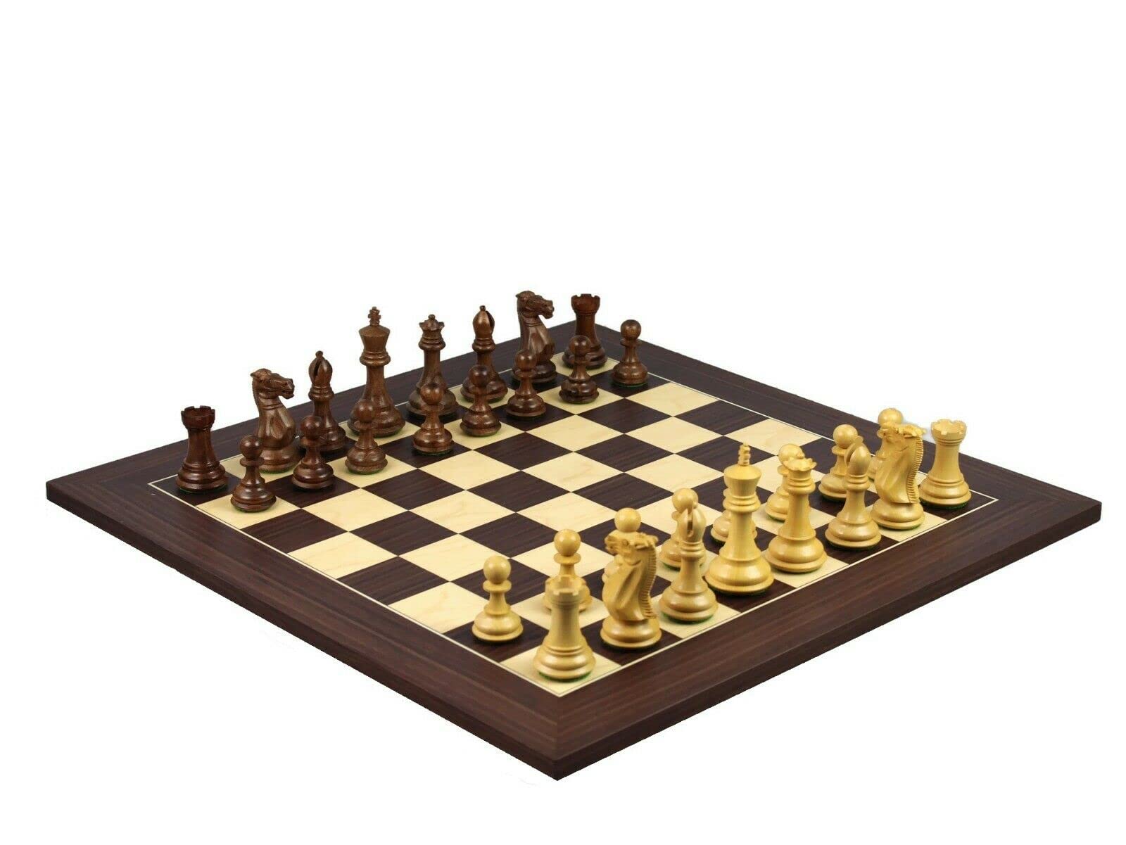 Set di scacchi in legno Macassar Board 20 pollici pesato Sheesham professionale Staunton pezzi 3.75 pollici