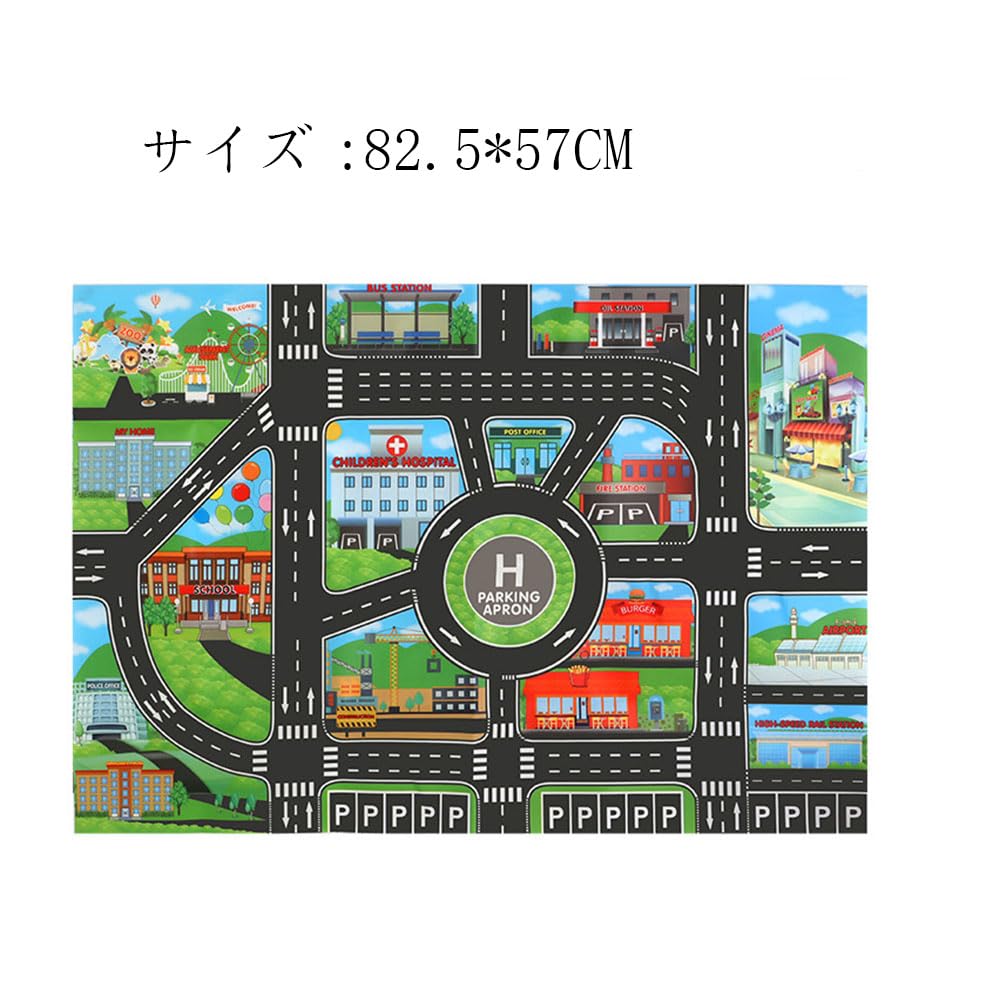 Amazon.co.jp: 道路 交通 車 マップ プレイシート ミニカー 知育