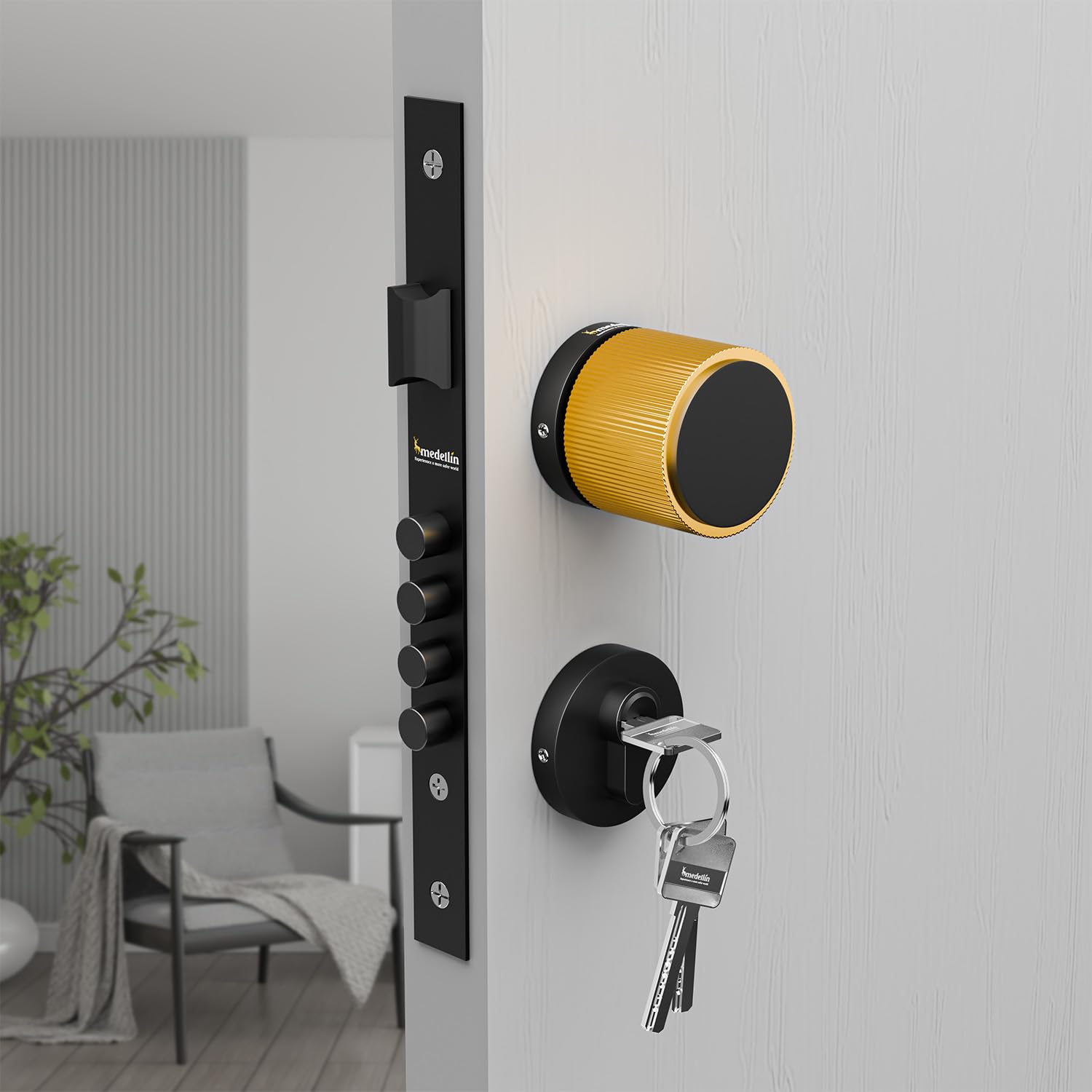 See full amazon price history chart for Medellin Premium and Lavish Brass Jet Black-PVD Gold Mortise Door Lock 1017 and Complete Handle Set with 3 Brass Keys| Main Door Lock for Home/Bedroom/Office/Hotel (Finish-Jet Black-PVD Gold) Medellin Premium and Lavish Brass Jet Black-PVD Gold Mortise Door Lock 1017 and Complete Handle Set with 3 Brass Keys| Main Door Lock for Home/Bedroom/Office/Hotel (Finish-Jet Black-PVD Gold) (B0D1R6NT3R) Amazon Price History, Amazon Price Tracker
