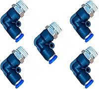 Vista 44 de 5 piezas de conector de reducción de tubo en T neumático con forma de T de 3 vías de 10 mm x 6 mm x 10 mm, conector rápido de empuje en T