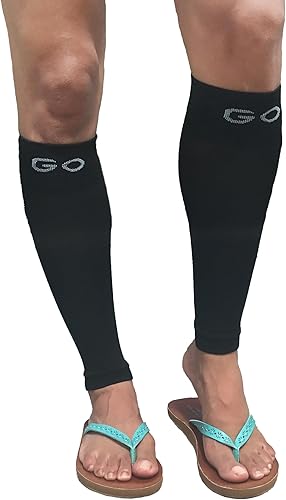 Miniatura 1 de Mangas de compresión de pantorrilla de grado médico 20-30 mmHG ecológicas mangas para piernas fabricadas en los Estados Unidos (medianas)