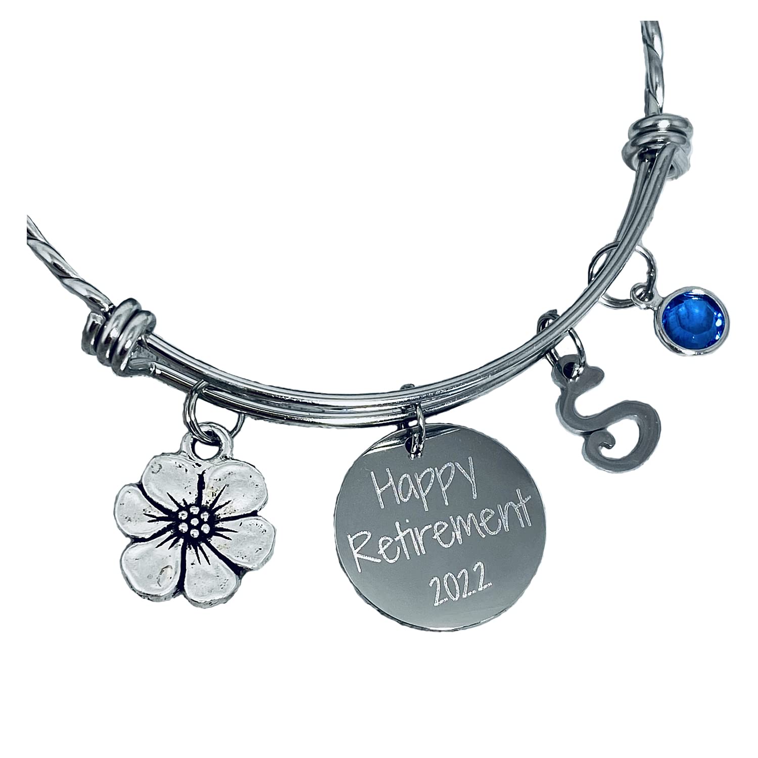 Personalized Retirement Bracelet, Choose your Charms, Optional Custom Engraved