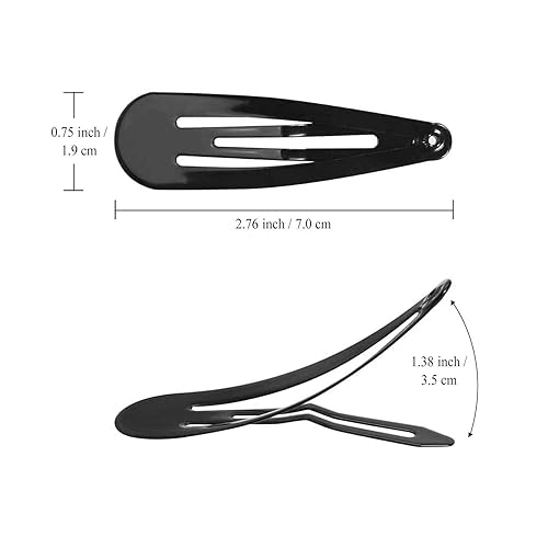 Miniatura 5 de Funtopia - 40 pinzas para el cabello para mujer, 2.8 pulgadas de largo, pinzas de metal antideslizantes para el cabello grandes, pasadores para