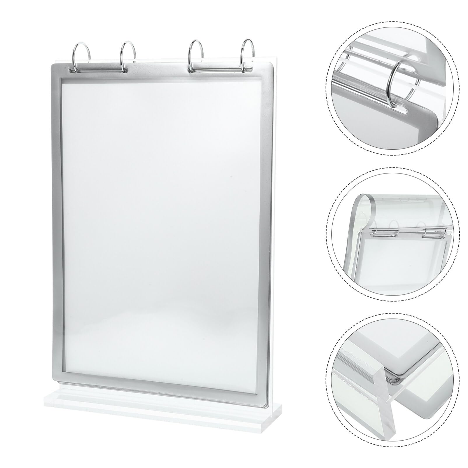 Soporte de Menú de Mesa Acrílico A4, Expositor Transparente | Doble Cara Base Estable, Cambio Rápido de Contenido, Lote de 12 Piezas para Mostrador