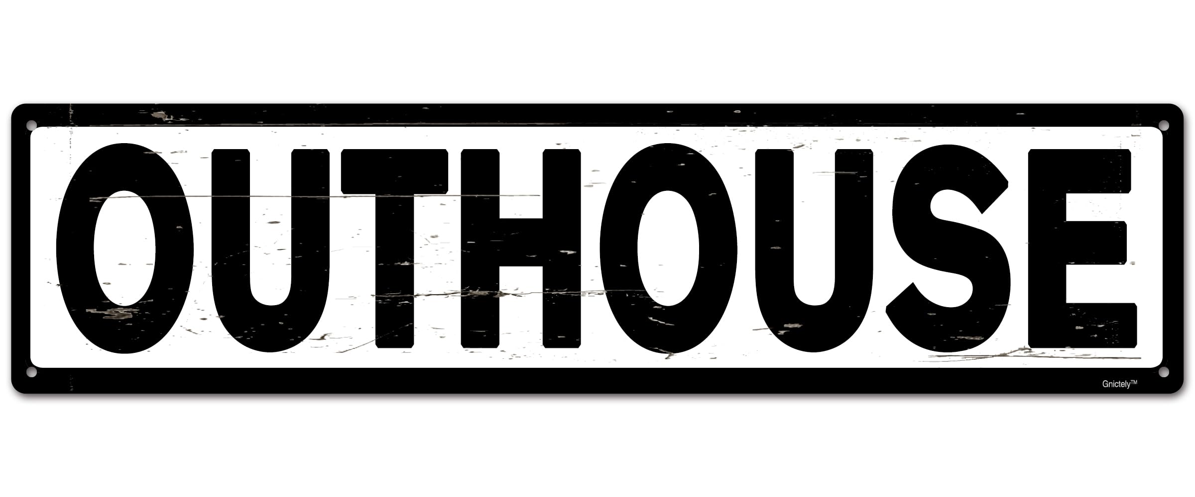 Funny Garage Sign,Home Room Wall Decor,Laundry Room Signs "OUTHOUSE" 4x16 Inch