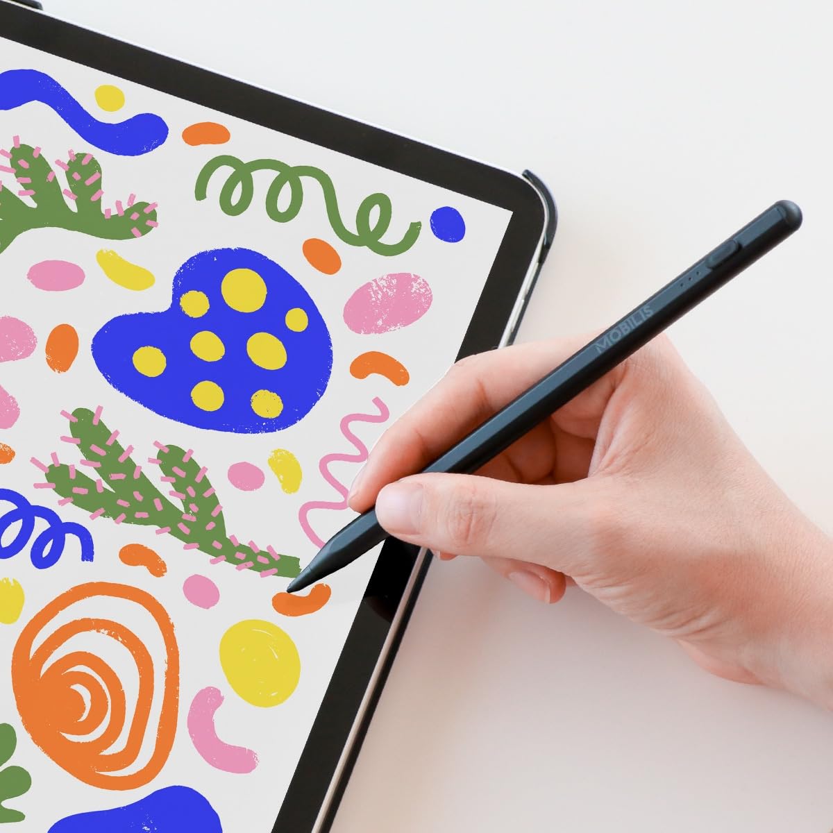 Mobilis Universeller aktiver Stift für iPad, Tablet und Mobiltelefon, Touchscreen-Stift, hohe Empfindlichkeit und Präzision, feine Spitze, iOS/Android kompatibel