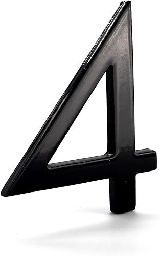 Montague Metal Products MHN-08-4-F-BK1 Número flotante de casa, 8 x 6.63 x 0.375 pulgadas, negro