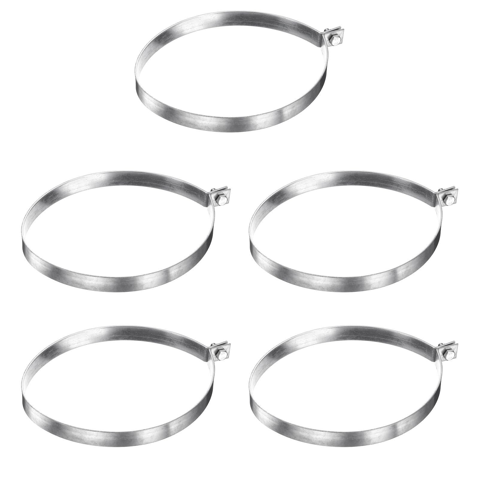 QUARKZMAN 5 Piezas Bandas De Refuerzo Para Cerca De Malla, Bandas De Tensión De Acero Galvanizado Con Tornillos Y Tuercas Para Poste De Malla De 8-5/8", Tubería, Puerta, Paneles De Cerca,