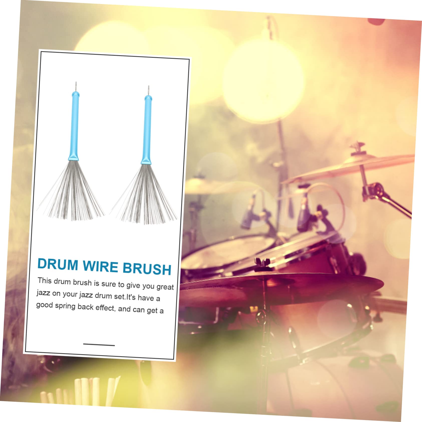 Totority 2pcs Drum Brush Set Retractable Wire Brush Accessories for Jazz Drum Set