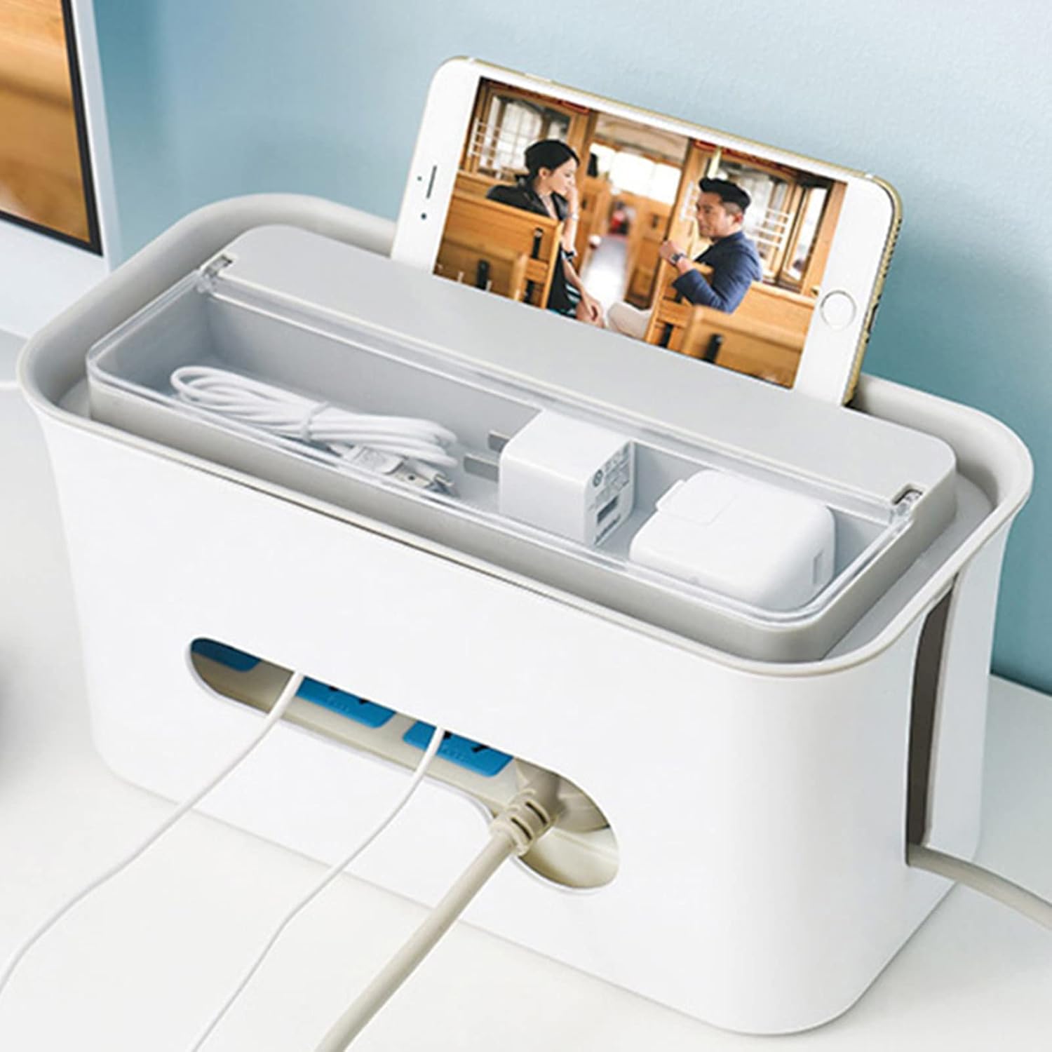 Cable Tidy Box, Cable Storage Box Organiser to Cover and Hide Extension