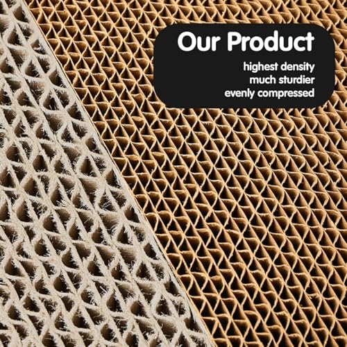 Image of Cat Scratcher Cardboard 2 in 1 Reversible Scratching Pad Recyclable Corrugated Scratch Toy with Wave Shape & 10ML Catnip Cat Scratch Lounge for Furniture Protection Scratch Board