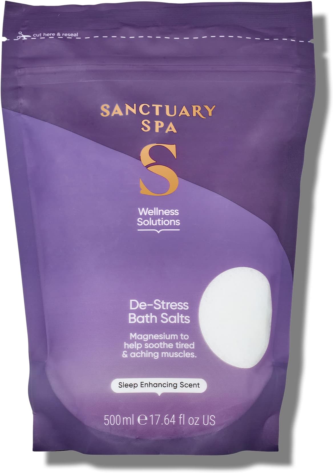 Sanctuary Spa De-Stress Epsom Bath Salts with Magnesium, No Mineral Oil, Cruelty Free & Vegan Bath Soak, 500g