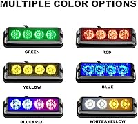 Vista 6 de 2 PCS Luces Estroboscópicas de Emergencia de 4 LED para Camiones 12-24V Luz Intermitente de Advertencia de Montaje en Superficie Barra de Luz