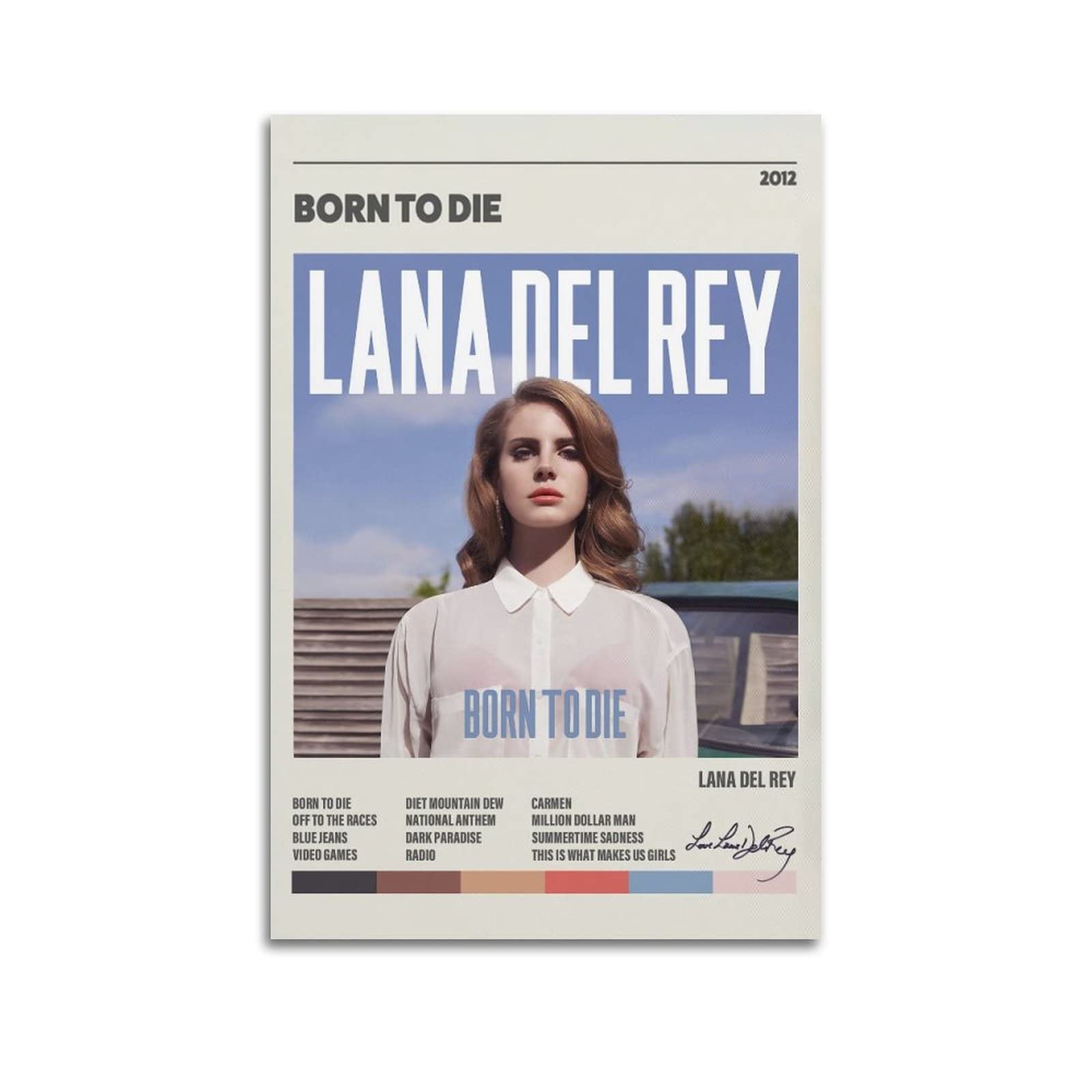 BAOBAOshu Lana Del Rey Poster Minimalist Born To Die Album Cover Poster Decorative Painting Canvas Wall Posters And Art Picture Print Modern Family Bedroom Decor Posters 12x18inch(30x45cm)