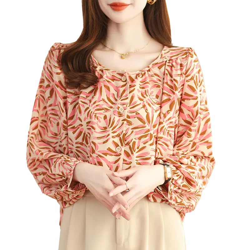 Image of TOPLOT Women's Shirt Top | Elegant Floral and Artistic Prints for a Stylish Look | Long Puffed Sleeves for a Trendy Touch | Stylish Available in Pack of 2 (5233)