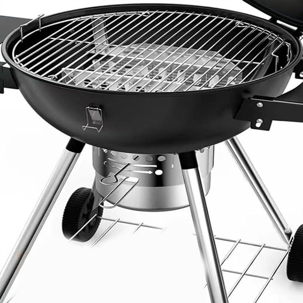 Rundes Grillrost aus Edelstahl, 43 cm, Kochgitter-Tablett für Nic & Barbecue, Küchenzubehör, perfekt zum Grillen im Freien