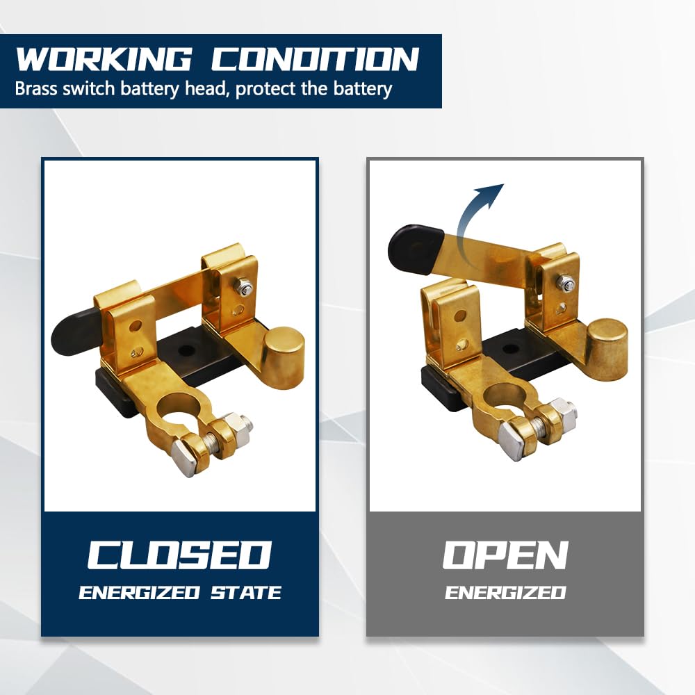 Interrupteur à Lame Couteau Déconnexion Batterie 12/24V - 250A/750A - Laiton - Pour Voiture, Bateau, RV