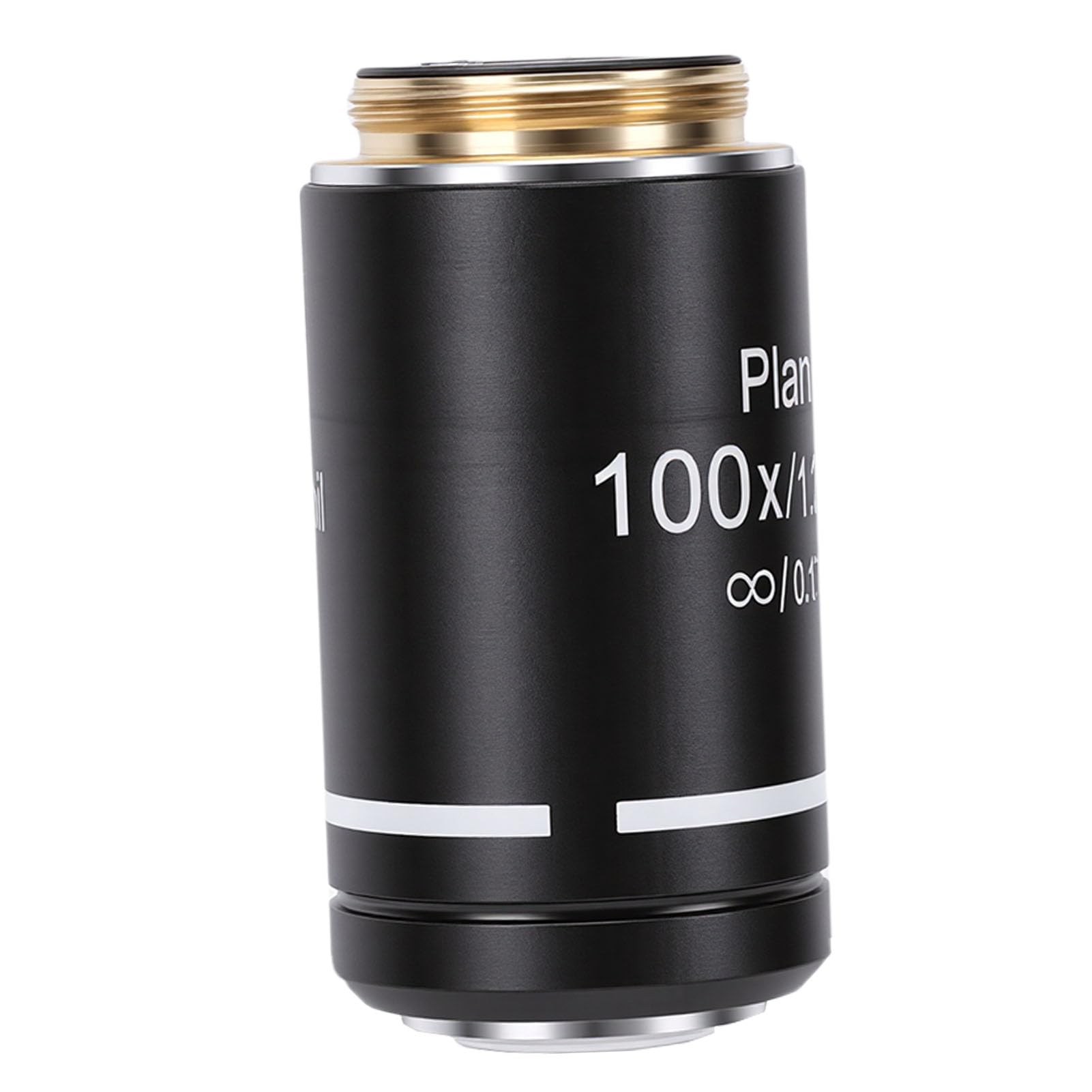 Ejoyous Lente Objetivo de Microscopio Plan, Aleación de Aluminio, Vidrio óptico, Hilo RMS de 20,2 Mm, Imágenes Claras, Aumento Múltiple para Microscopios Biológicos, Laboratorios,