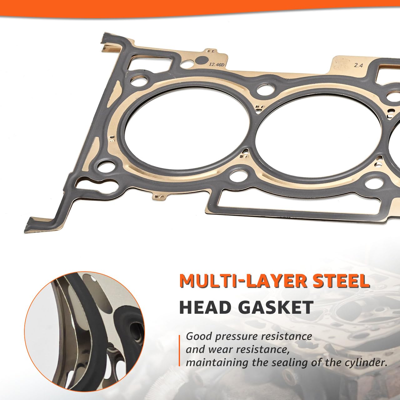 Head Gasket Set with Bolts fit for 2015-2020 Hyundai Kia Sonata Tucson Optima Sportage Sorento Santa Fe Sport 2.4L L4 DOHC 22311-2GGB0 22441-2GGA0 ES72465