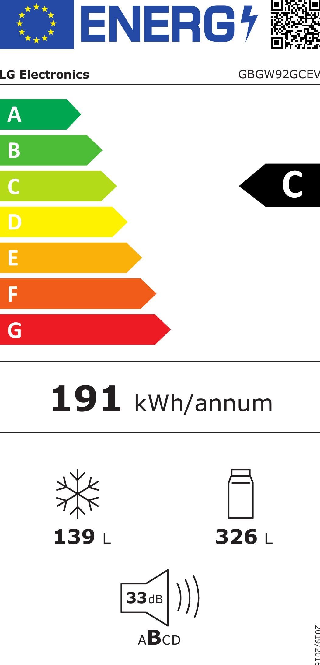 LG GBGW92GCEV Fit&Max Kühl-/Gefrierkombination (465 L, Energieklasse C) vollintegrierbar oder freistehend mit InstaView, FRESHConverter+, Total No Frost, MyBox, Schwarz