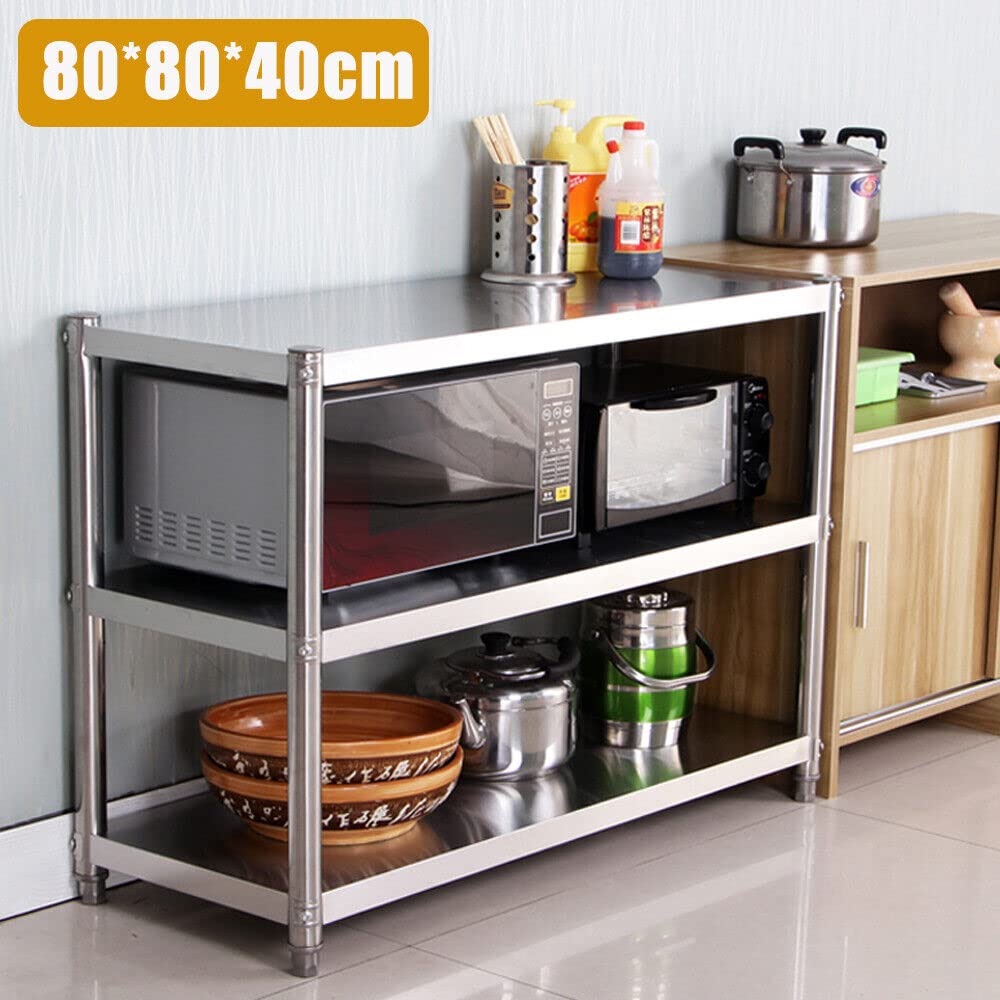 Table de cuisine en acier inoxydable - Pour restauration commerciale - Étagère de cuisine stable - Peu encombrante - Pour restaurant, école