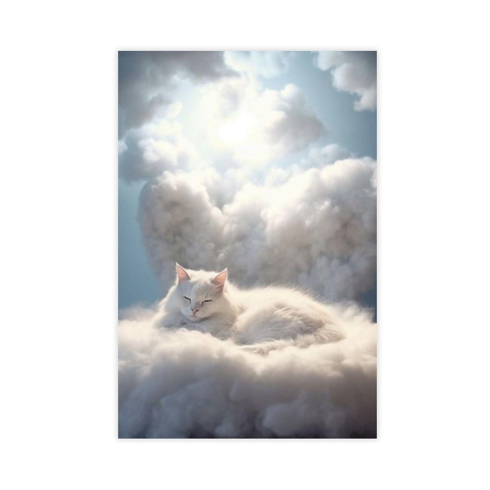 Bareronor Cloud-based Abstract Cat Canvas Poster Bedroom Decor Landscape Office Room Decor Gift 20" L X 30" W