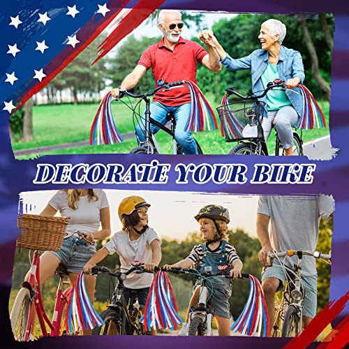 Liliful 9 Pcs 4Th Of July Bike Decoration Set Patriotic Bicycle Ribbon Streamers Usa Flag Bicycle Bell Patriotic Independence Day Decor Parade Bike Scooter Grips Tassel Decoration For Kids Boys Girls #TOP4