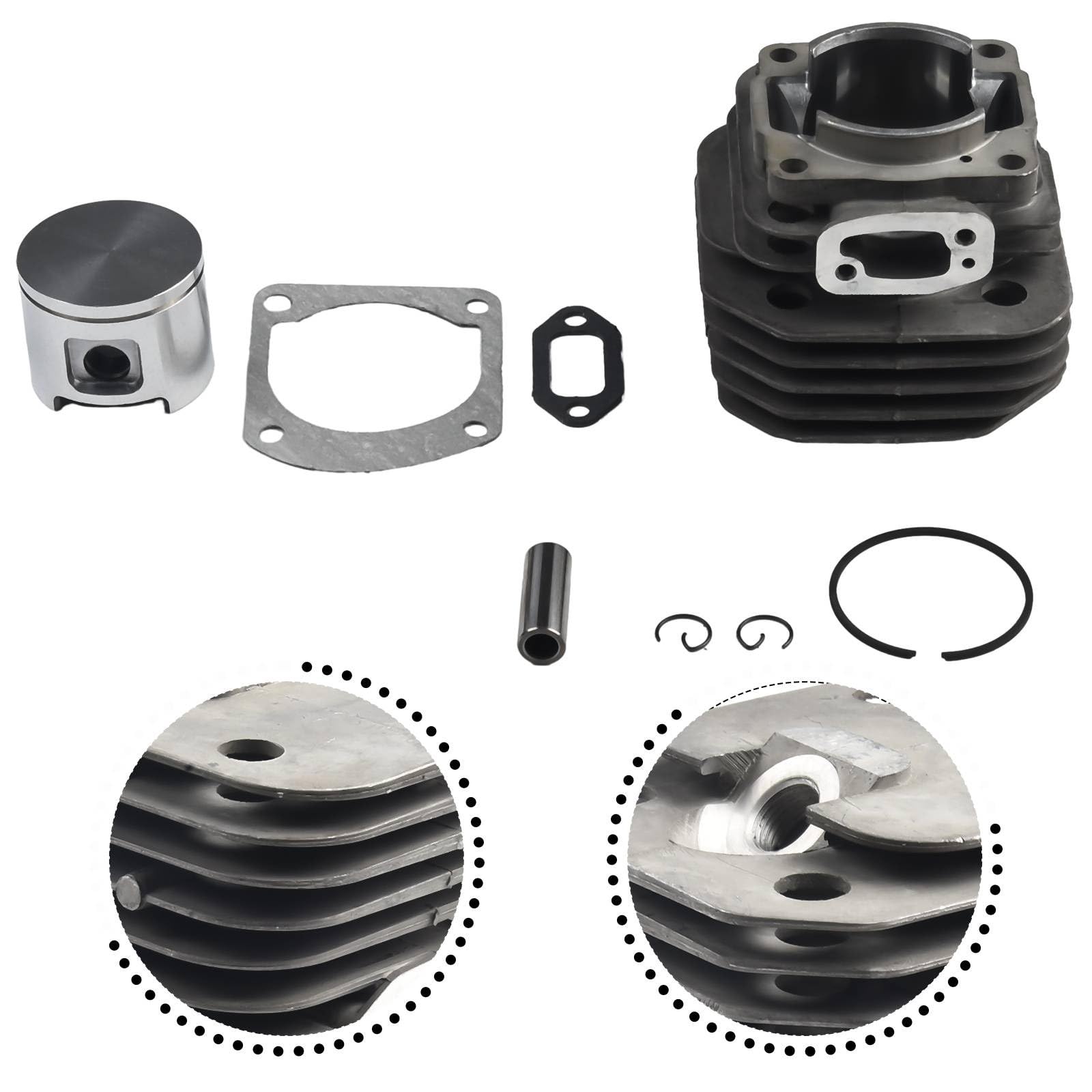 Kit cylindre pour tronçonneuse 61 alésage 48 mm avec segments de haute précision