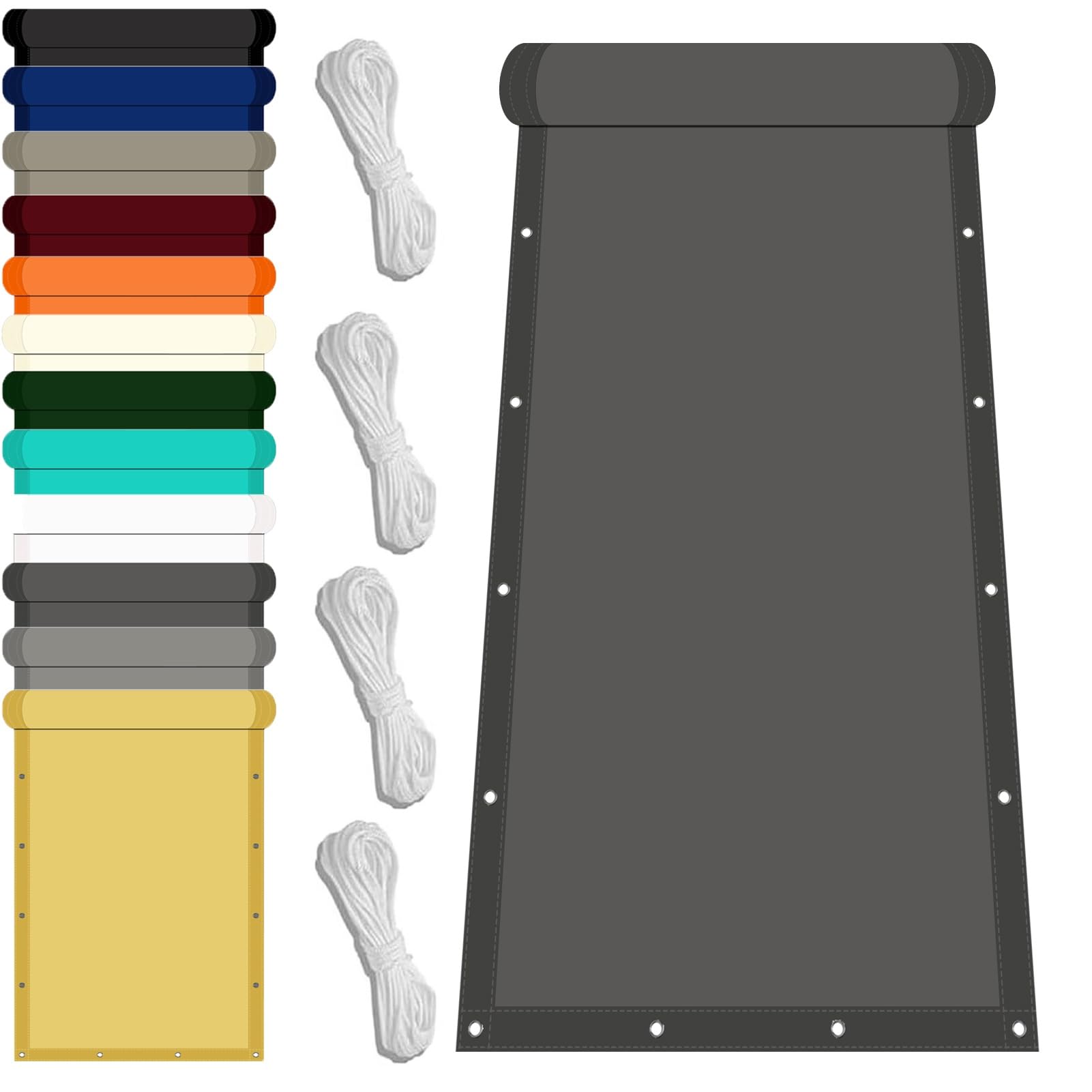 Zonneschermzeil Waterbestendig 1 x 2.4 m Waterdoorlatende Schaduwweefsel Luifel Zonnescherm Tuin met 4 Touwen Anti-Gluren Voor Patio Tuin Achtertuin, Wit Zonneschermzeil Waterbestendig 1 x 2.4 m Waterdoorlatende Schaduwweefsel Luifel Zonnescherm Tuin met 4 Touwen Anti-Gluren Voor Patio Tuin Achtertuin, Wit