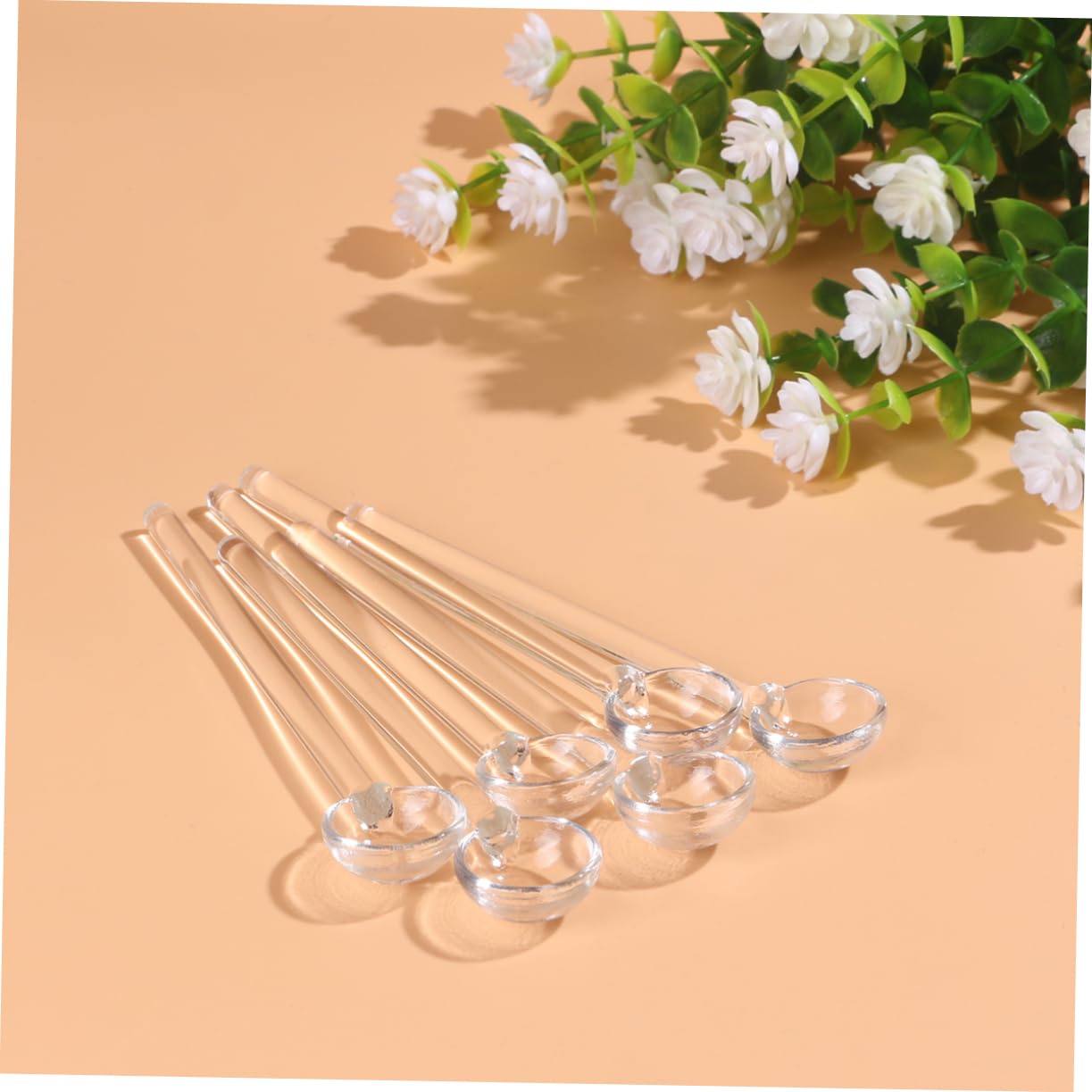 Alipis 18piezas Cucharas De De Mango Para Café y De Utensilios De Cocina Transparentes Para Bebidas y Postres