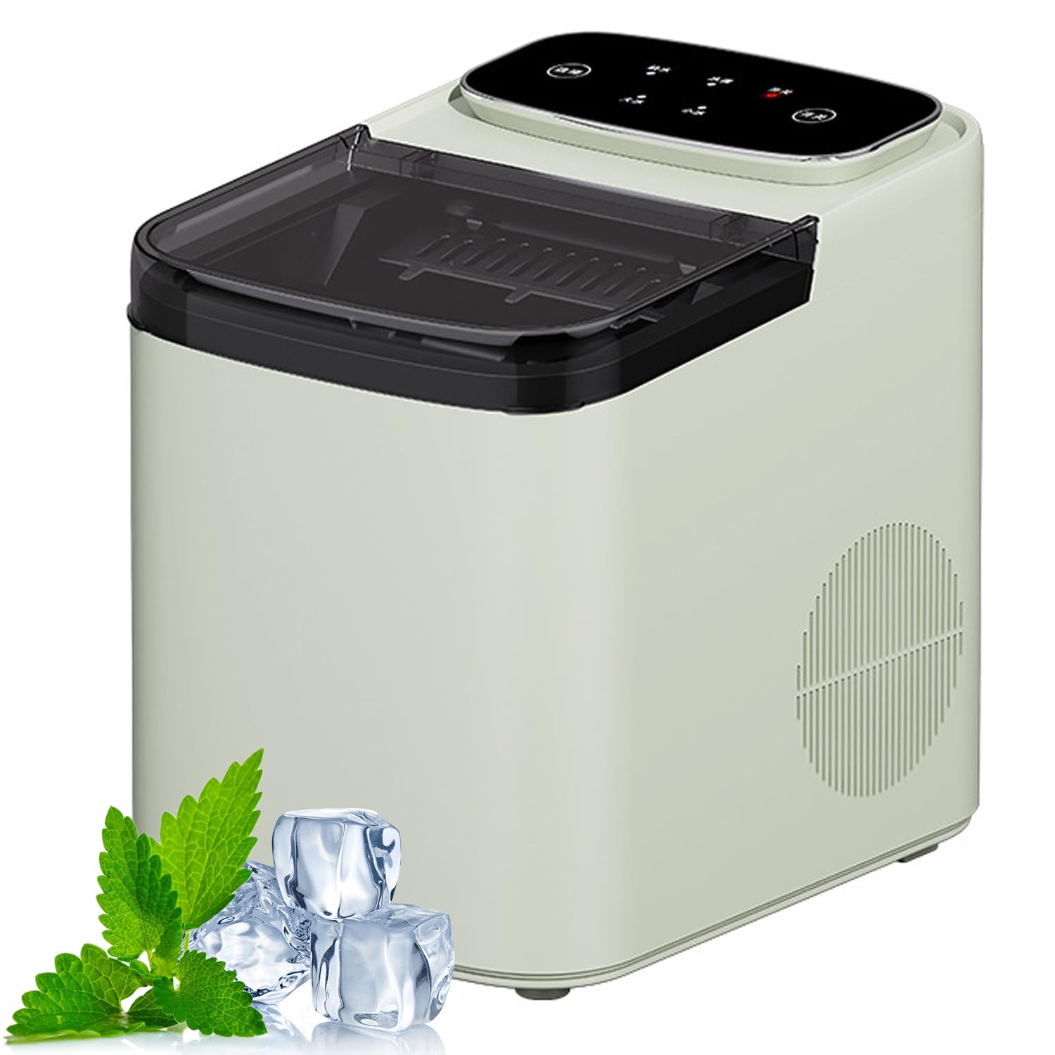 Máquina de hielo de pellets con máquina de hielo autolimpiable, portátil, para cocina, compacta con base antideslizante para bebidas caseras