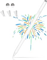 HFENGZN 2-in-1 Stylus Pen for iPad, iPhone, Samsung Galaxy, Android Tablets - Precision Tip, Magnetic, Universal Touchscreen (White)