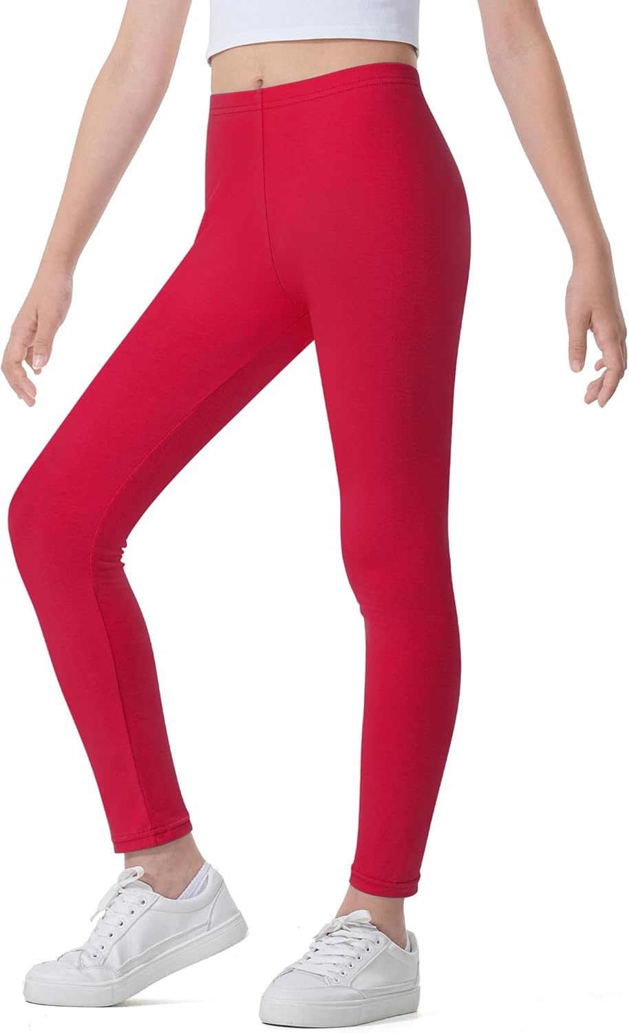 Auranso Kids Girls Leggings Full Length Cotton Tights Pants 4-14 Years - Image 2