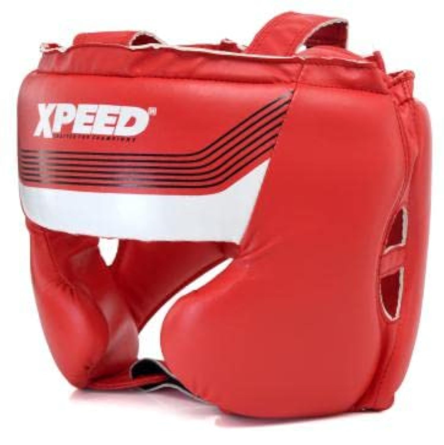 Xpeed Spar Boxing Head Gear PU Leather Full Open Face Headguard Protector Boxing Helmet (Red)-image-44