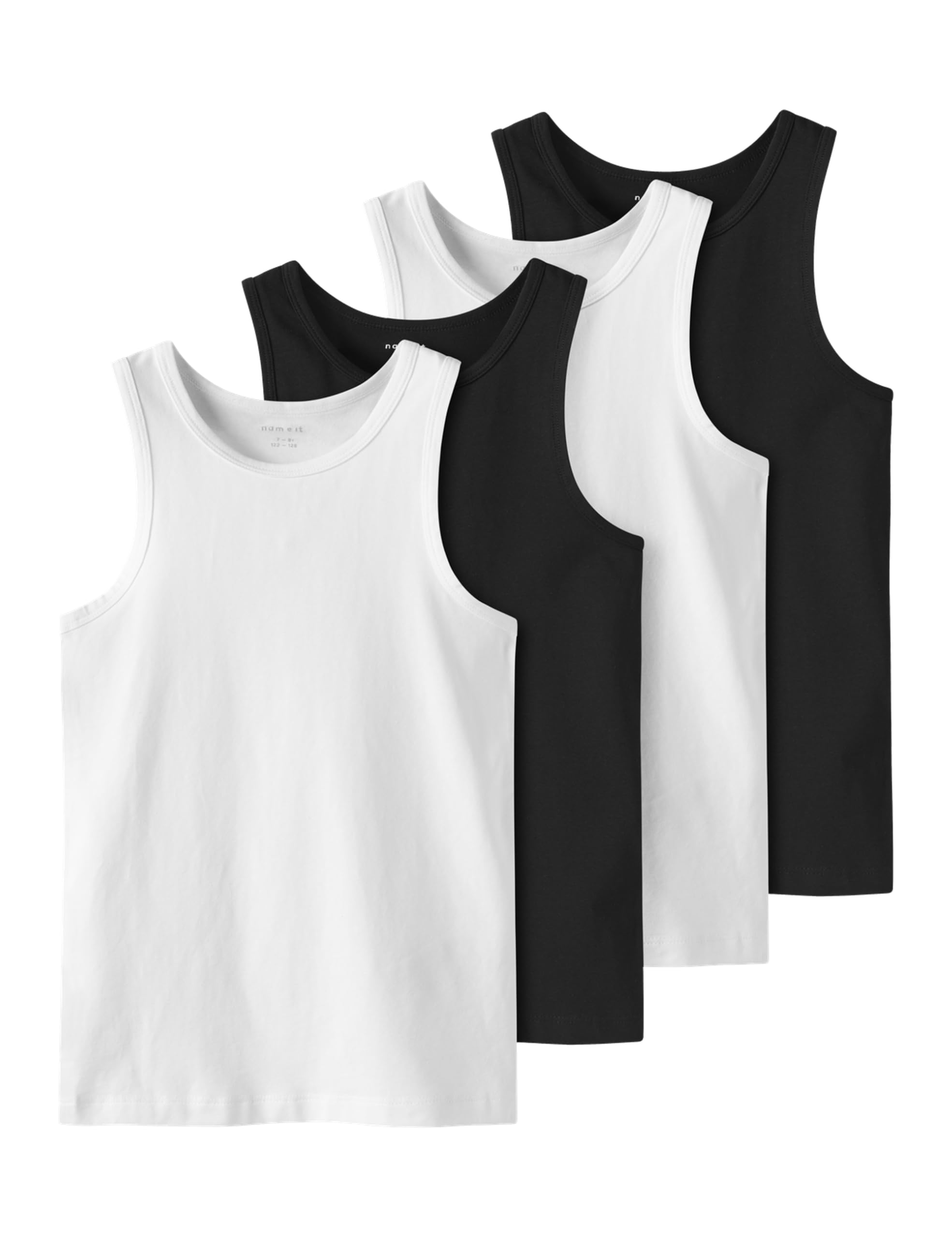 Nkmtank Top 4p Black White Solid Nkmtank Top 4P Black White Solid Bambini e Ragazzi (Pacco da 1)