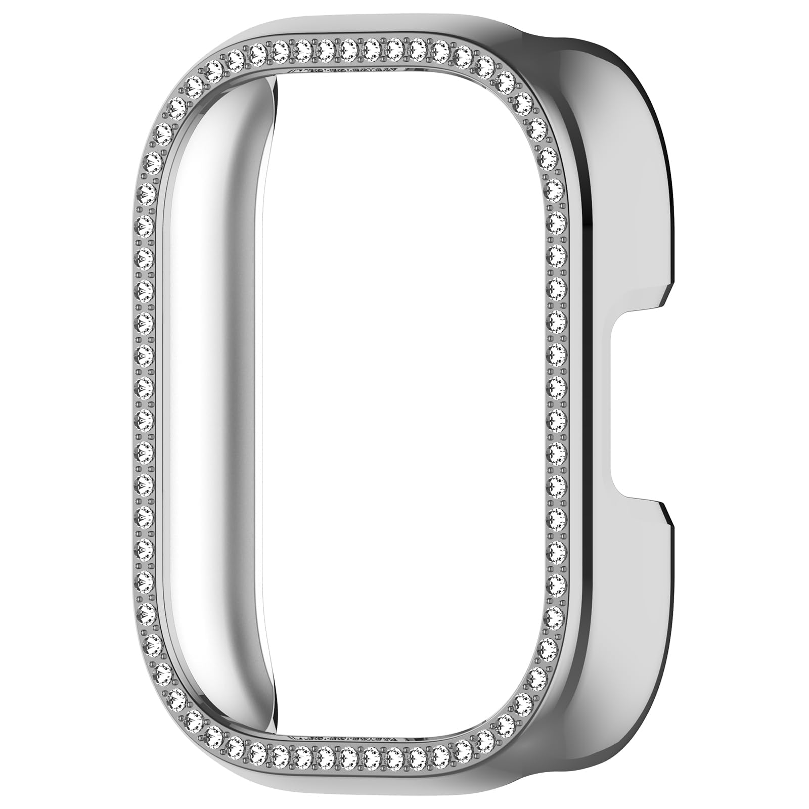 Dl3 Mobilak Bling Case for Xiaomi Redmi Watch 5 Active, Slim Hard PC Frame Cover with Crystal Diamond Bumper Design (Without Screen Protector), Protective Case for Women and Girls (Silver)