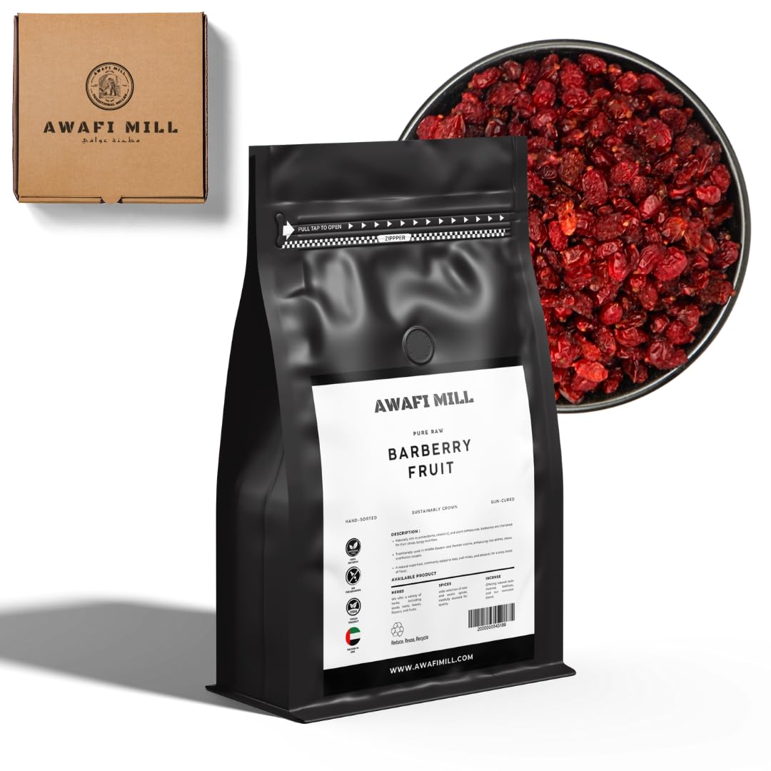 AWAFI MILL Barberries (Zereshk) - 100% Fresh And Natural | Hand Sorted Fresh Picks (Pack Of (1 KiloGram))